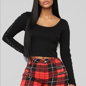 Fashion Nova black snap crop top new